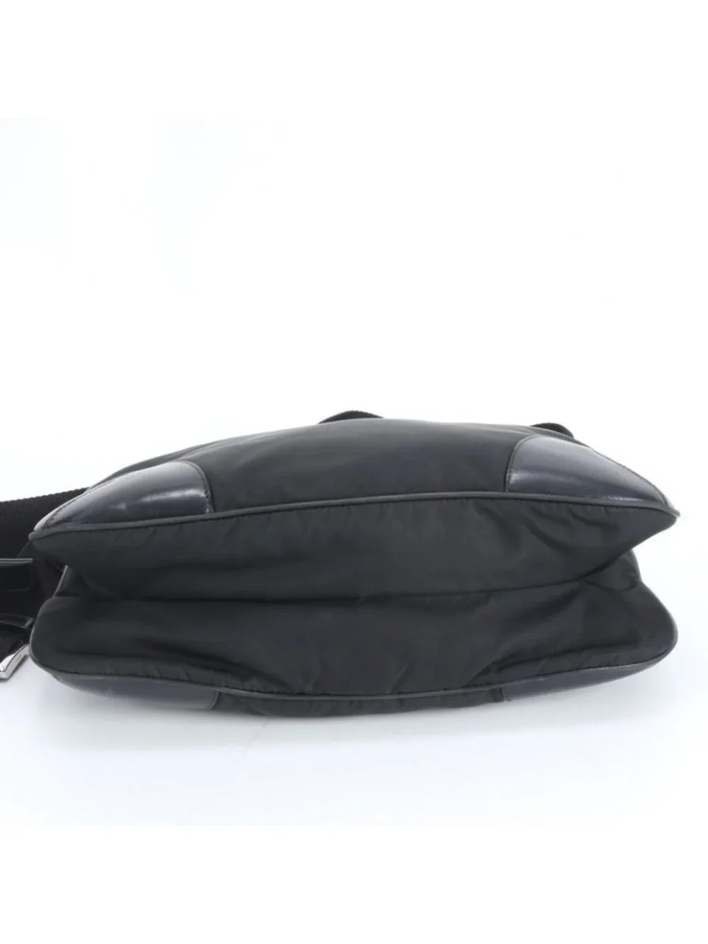 ★SOLD★ Prada Tessuto Nylon Triangle Logo Leather Shoulder Bag Crossbody - Picture 5 of 10